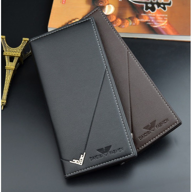 2025 Fashion Man Wallet Long Wallet PU Leather Thin Purse