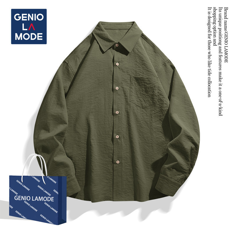 GENIO LAMODE เสื้อเชิ้ตแขนยาว เนื้อผ้าเย็น ระบายอากาศได้ดี ใส่สบายทุกวัน M-5XL