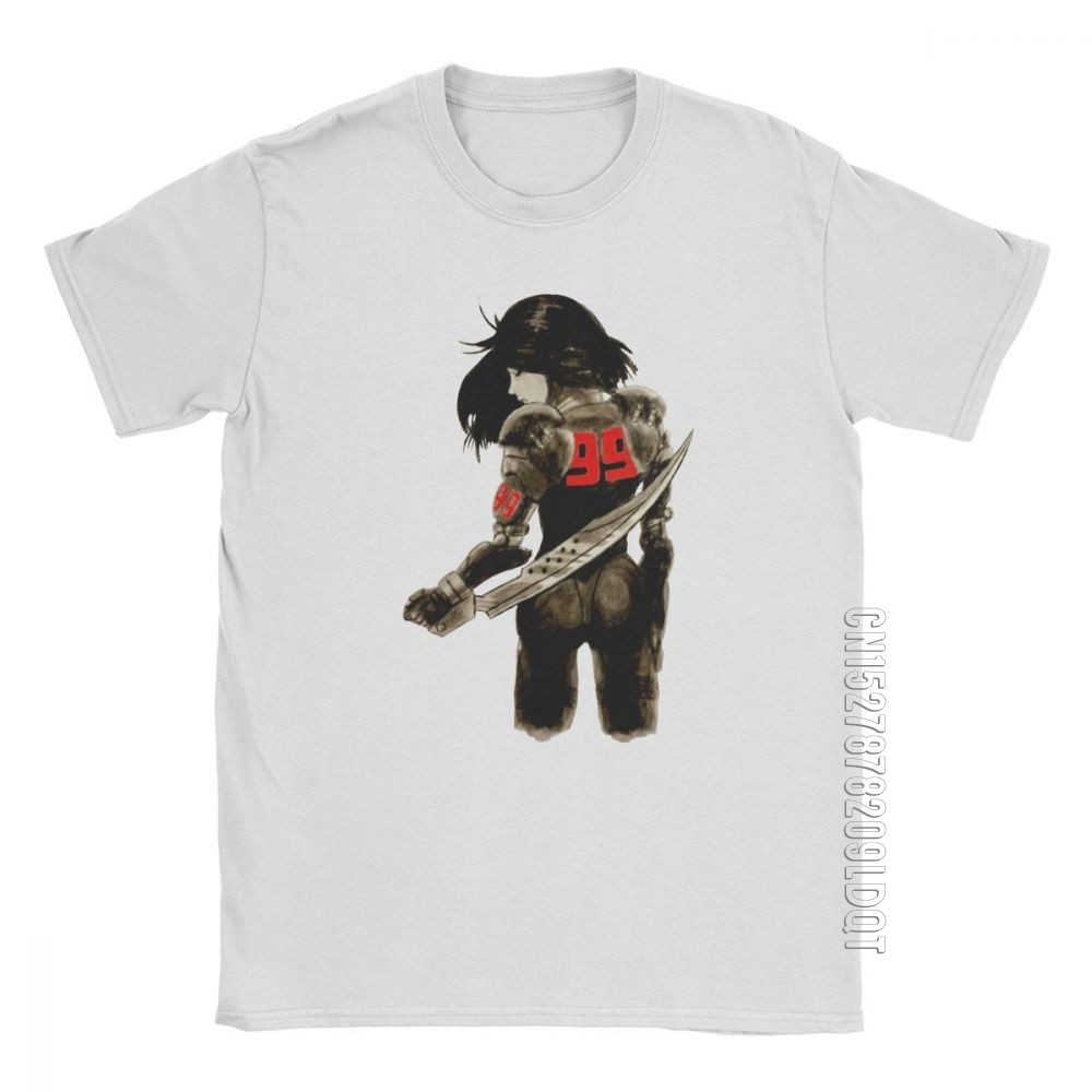 ผู้ชาย Alita เสื้อยืด Battle Angel Gunnm ภาพยนตร์การ์ตูนเสื้อยืดมังงะสไตล์เรียบง่าย Basic Tees O คอ 