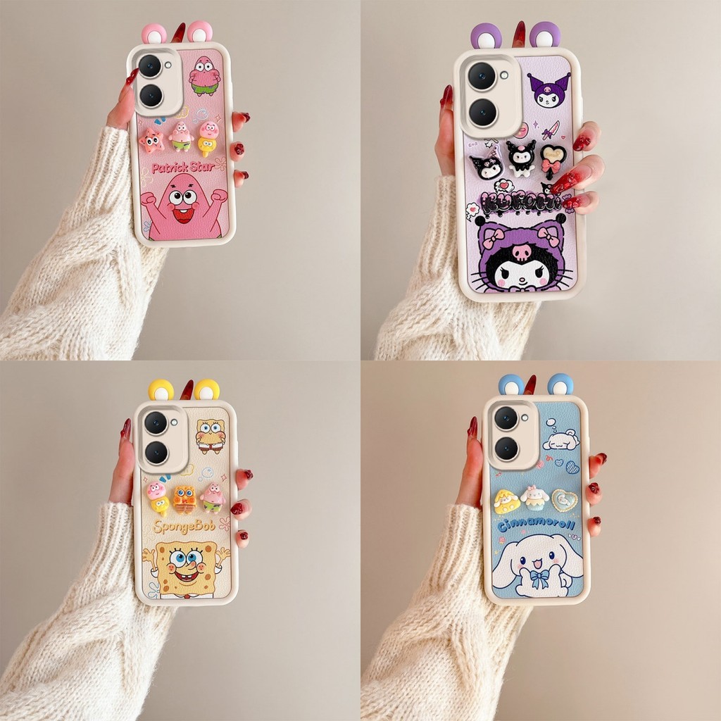 เคส VIVO Y03 Y03t หูหนังแท้ เคสโทรศัพท์ซิลิโคนอ่อนนุ่ม