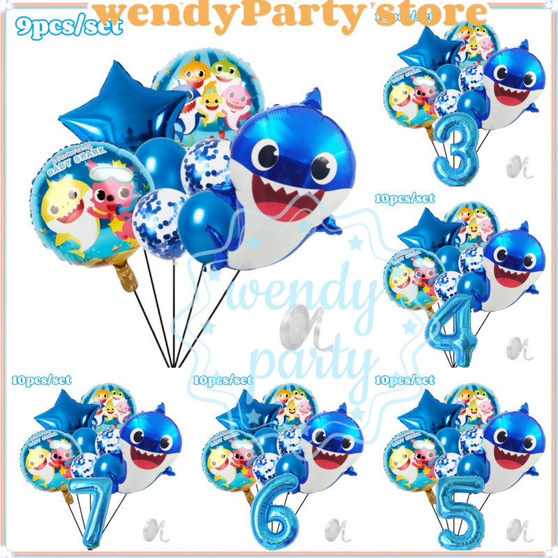 Baby Shark Maire Ocean Animal Crab Shark ลูกโป่งปลาชุดอาบน้ําเด็กตกแต่งงานเลี้ยงวันเกิด