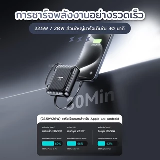 LiBRA Q54 PowerBank 30000mAh พาวเวอร์แบงค์ Fast Charge PD22.5W มีสายชาร์จและสายหิ้วในตัว หน้าจอ LED【รับประกัน 1 ปี】