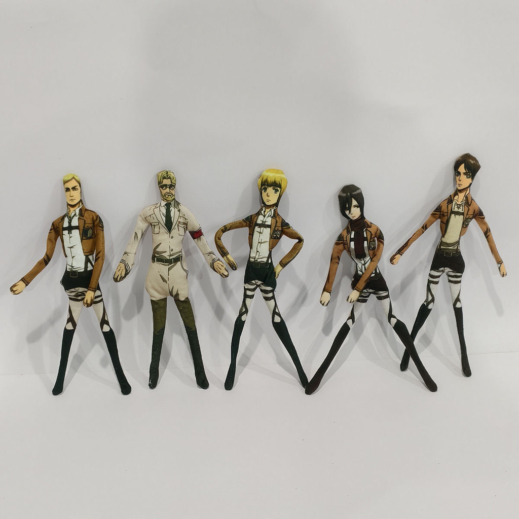 【พร้อมส่ง】attack on titan figure ตุ๊กตา Eren Mikasa Levi Captain and Captain Erwin ตลกและน่ารัก  ของ