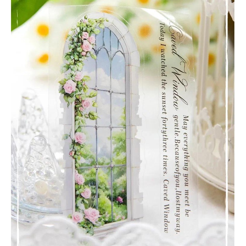 Jianwu 70 มม.* 200 ซม.ฤดู Greenery Series Vintage ดอกไม้ภูมิทัศน์วัสดุ Collage PET เทป Creative DIY Journal เครื่องเขียน