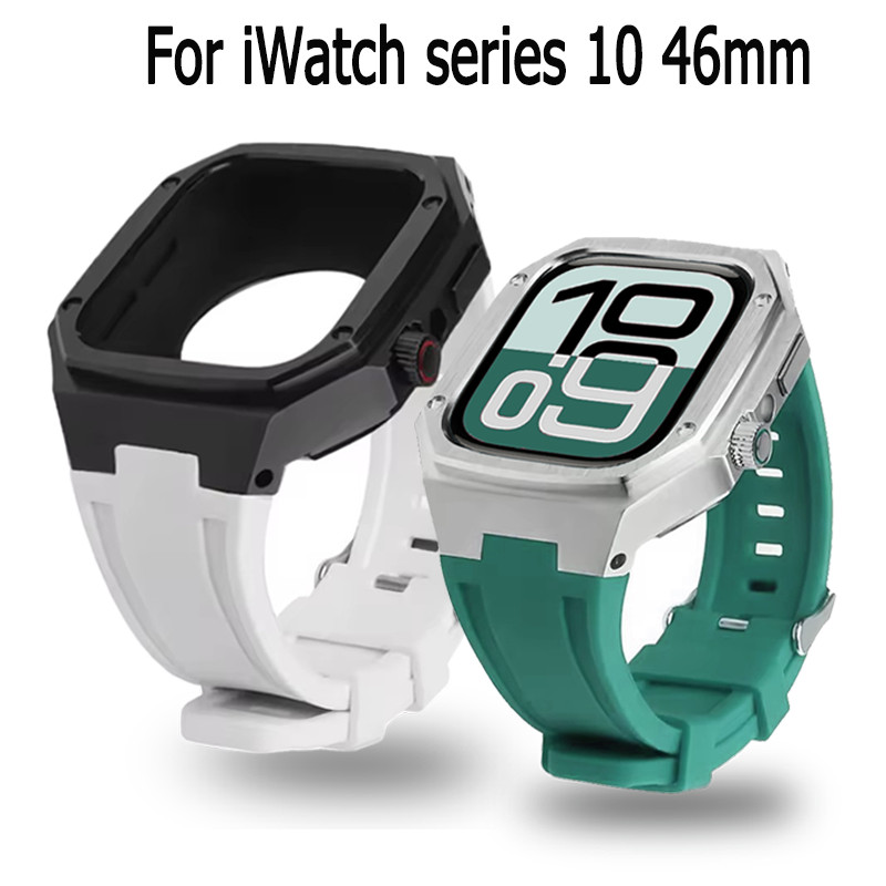 สายยาง สายนาฬิกา สําหรับ iwatch series 10 46มม สาย+modification kit เคส สําหรับ Iwatch series10 46มม