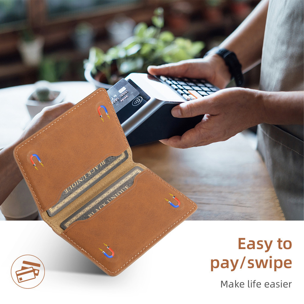 โทรศัพท์มือถือกระเป๋าผู้ถือกระเป๋าสตางค์หนังแม่เหล็ก Uinversal สําหรับ iPhone 16 Pro Max 15 Plus S25