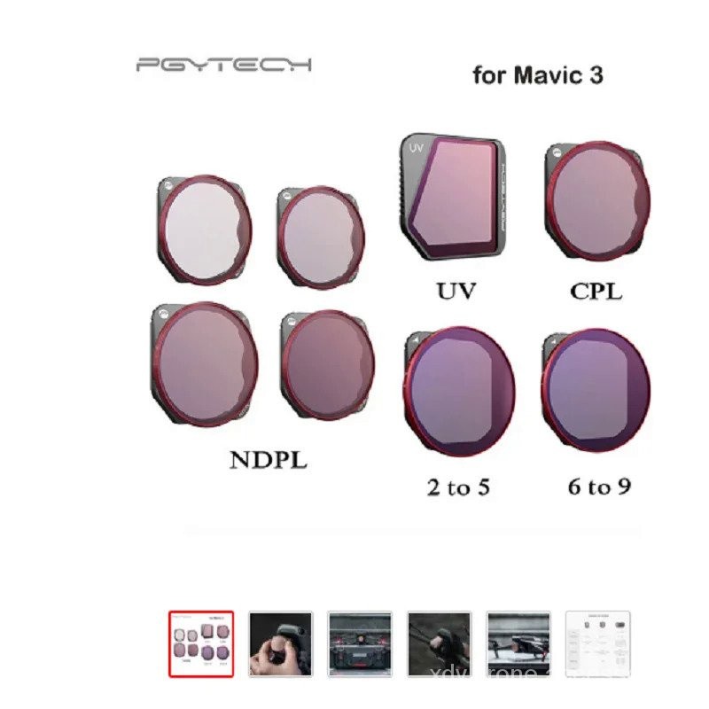 ชุดฟิลเตอร์ UV CPL NDPL สำหรับกล้อง DJI MAVIC 3 ของ PGYTECH ชุด VND 2 ถึง 5/VND 6 ถึง 9 ฟิลเตอร์เลนส