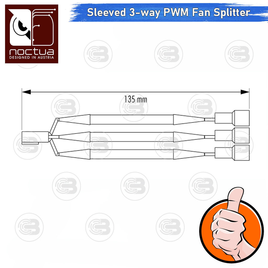 [CoolBlasterThai] Noctua NA-SC1 Sx2 Two Sleeved 3-way PWM Fan Splitter Cables ประกัน 6 ปี ราคา ถูกที่สุด ดีลบีเคเค แกลเลอรีภาพที่ 4