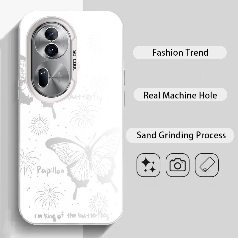 สําหรับ Oppo Reno 11 Pro,ผีเสื้อพลุ,เคสโทรศัพท์ IMD ป้องกันการตกแบบด้านคุณภาพสูง