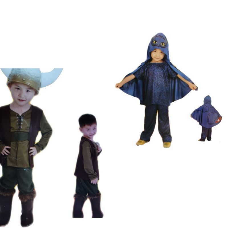เครื่องแต่งกาย Hiccup & Night Fury (วิธีฝึกมังกร) เด็ก ๆ
