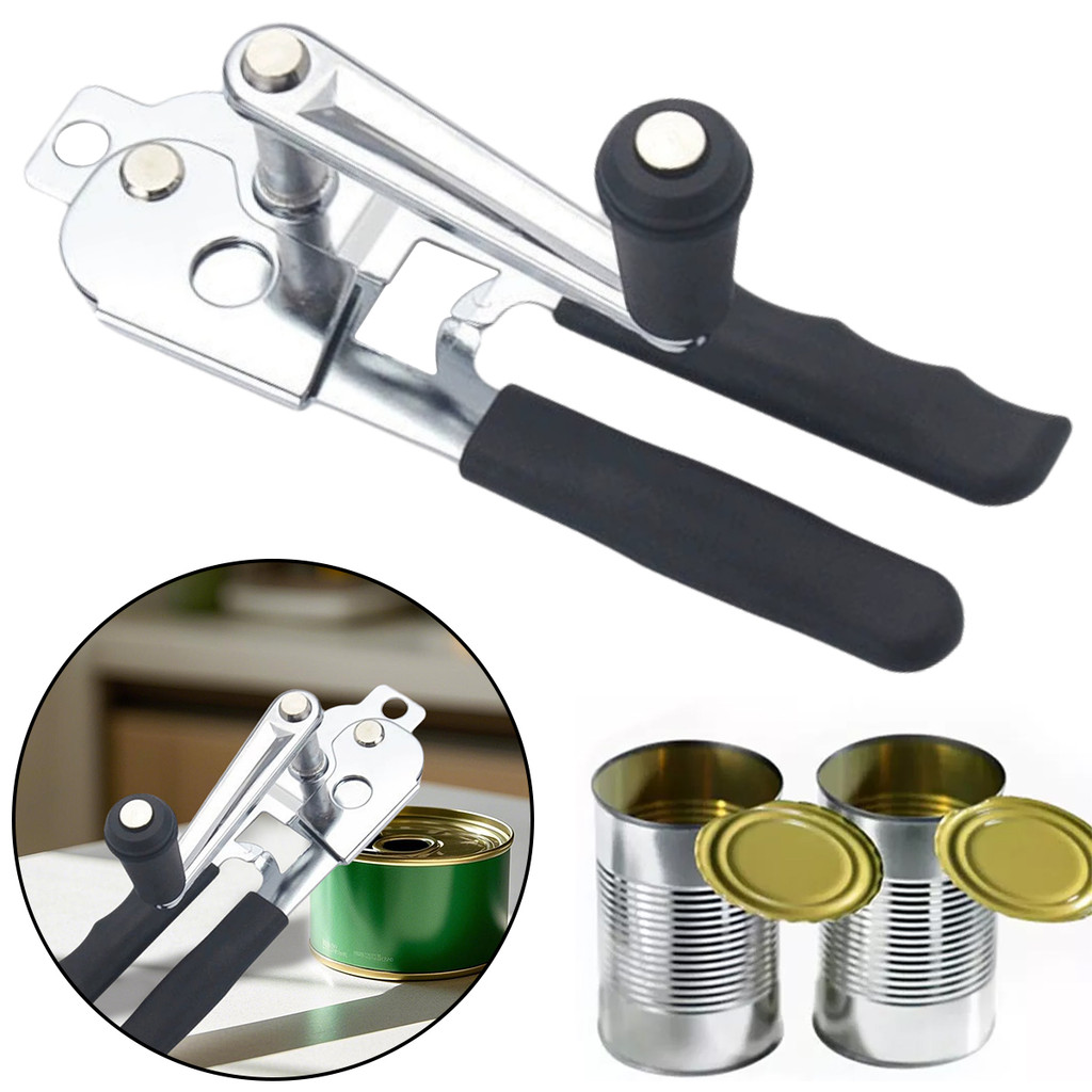IlislandCan Opener Manual Heavy Duty Easy for Big Cans With Magnet, Folding Hand Crank Can Opener With Carbon Steel Blade
