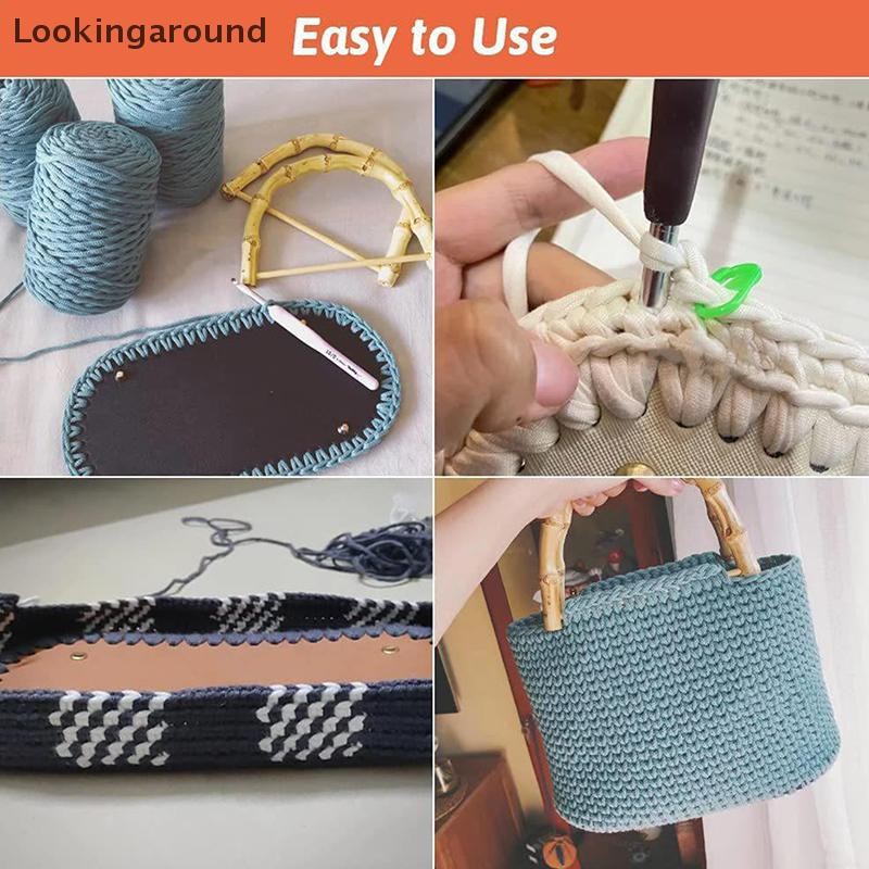 [LO] 22*10 ซม.ด้านล่างยาวสําหรับถักกระเป๋า PU หนังกระเป๋าฐาน Handmade ด้านล่างมีรู Diy โครเชต์กระเป๋าด้านล่างอุปกรณ์เสริม TH