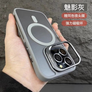 Luxury Matte Desert Gold 16 Pro Max เคสโทรศัพท์แม่เหล็กสําหรับiPhone 16 15 14 13 12 11 Pro Max 15Plus 14Plus 16Plusพร้อมวงเล็บโลหะผิวรู้สึกฮาร์ดปกหลัง