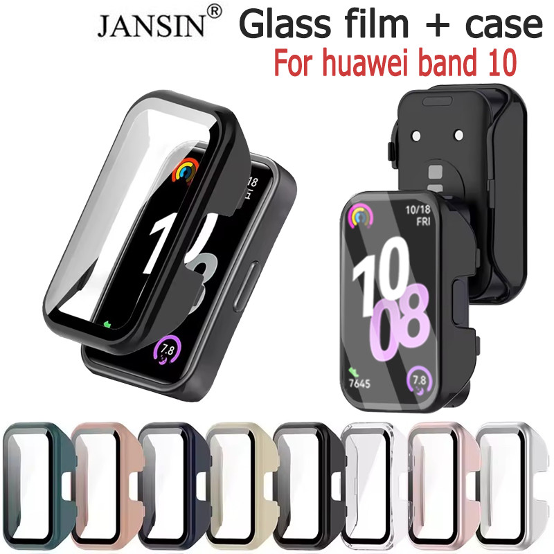 เคส สำหรับ huawei band 10 เคส + ฟิลม์กระจกในตัว case สําหรับ Huawei Band 10 เคสกระจกนิรภัย smart watch