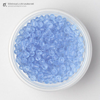 ลูกปัดเม็ดทราย ขนาด 4 มม. สีฟ้าใสเนื้อด้าน Sky Matte