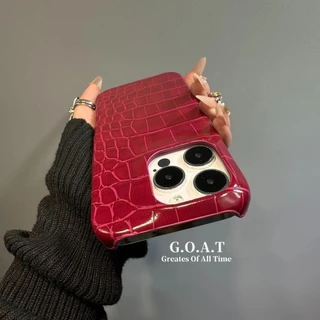 Goat สีทึบ minimalist จระเข้ patte ปลอกสําหรับ iphone 17 pro max iphone 17 16 11 16 15 14 13 12 Pro max iPhone xr xs max x 8 7 plus se 2020 กรณีป้องกัน anti-drop ฝาหลังกรณี