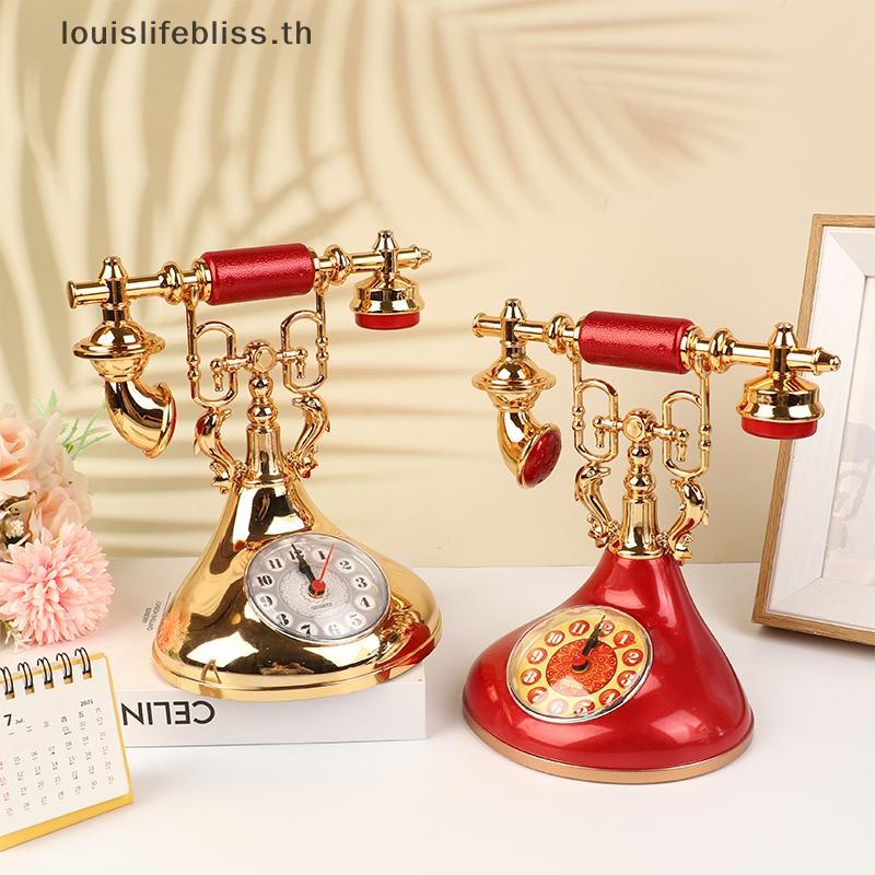Louislifebliss นาฬิกาปลุกโทรศัพท์วินเทจสําหรับตกแต่งบ้านโต๊ะข้างเตียง, นิ้วใหม่