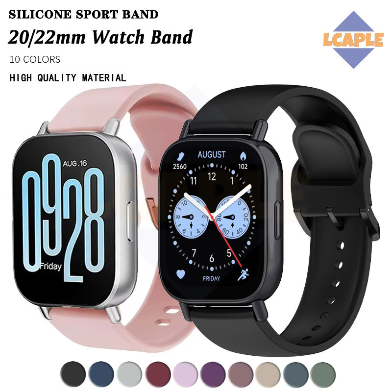 สายซิลิโคนอ่อนนุ่ม 20/22 มม for Redmi Watch 5 Active/Mi Watch 5 Lite/Samsung/Amazfit/Garmin/Huawei สร้อยข้อมือยางรัด