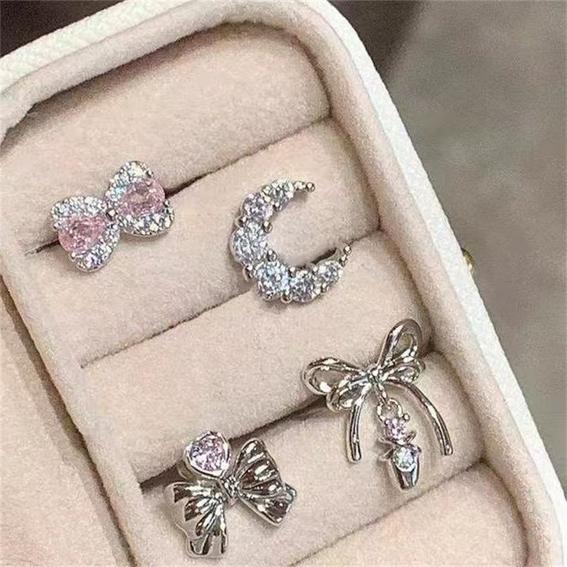 1 ชิ้นโลหะผสมเงา พลอยเทียม รองเท้า กุทัณฑ์ หูกระดูก ต่างหูสําหรับผู้หญิง