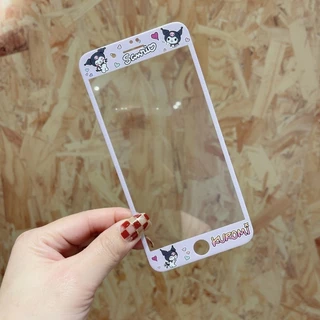 การ์ตูนเต็มรูปแบบกระจกนิรภัยป้องกันหน้าจอสําหรับ iphone 7 8 plus 4 4s 5 5s se 6 6s se2 se3
