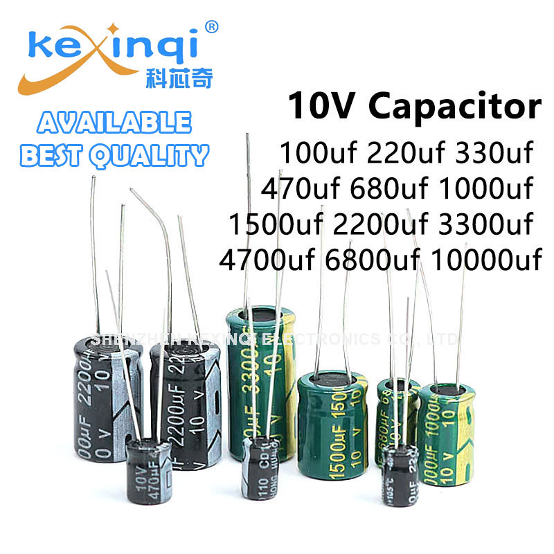 (2-50 ชิ้น) 10V Electrolytic Capacitor 100uf 470uf 680uf 1000uf 1500uf 2200uf 3300uf 4700uf 10000uf ตัวเก็บประจุอลูมิเนียม kexinqi