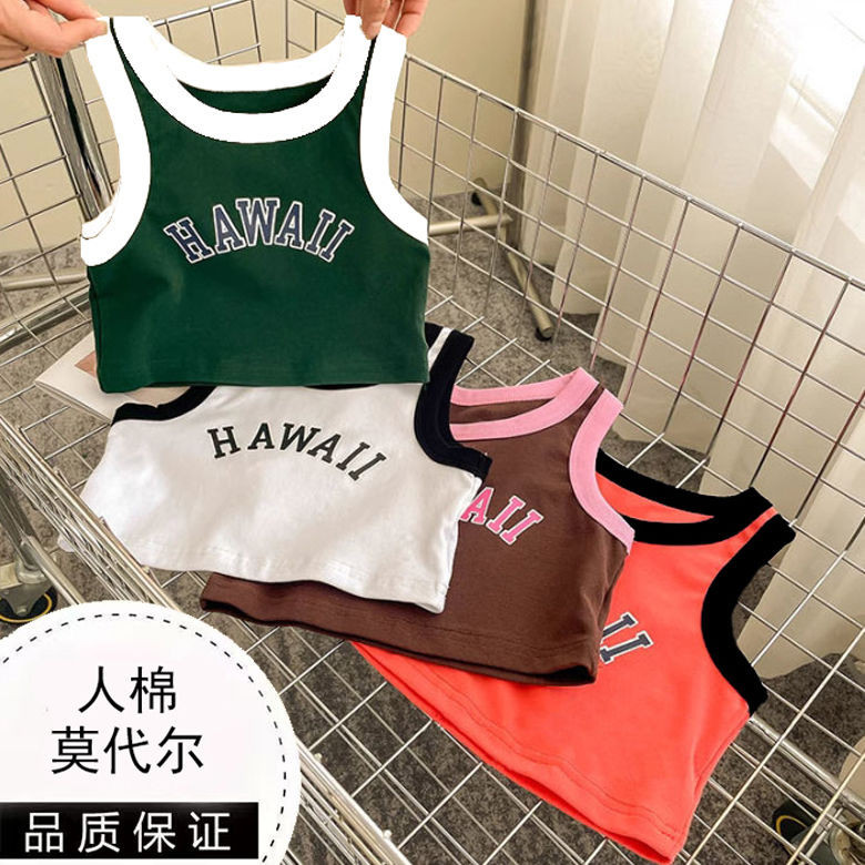 เสื้อกล้ามเต้นแจ๊ส แบบสั้น แฟชั่นฤดูร้อน สําหรับเด็กผู้หญิง