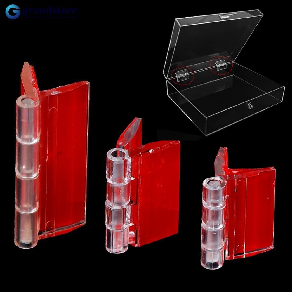 Grandstore บานพับพลาสติกใส มีกาวในตัว ทนทาน สําหรับเฟอร์นิเจอร์ ตู้ DIY R1Z9 10 ชิ้น