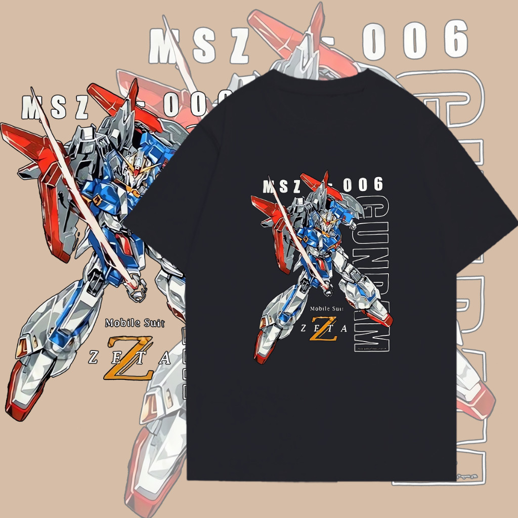 คู่เสื้อยืด Gundam พิมพ์เสื้อยืดแขนสั้นบวกขนาดเทรนด์ฤดูร้อน ins เกาหลีบวกขนาดเสื้อยืดหลวม ๆ ผู้ชาย clothin S-5XL