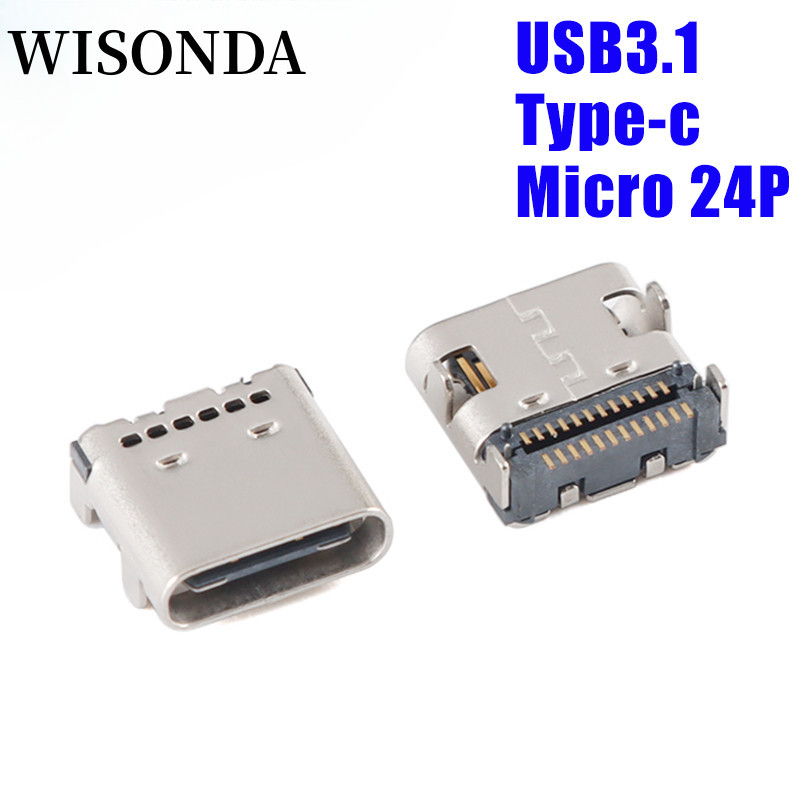 10 ชิ้น / 2 ชิ้น USB3.1 24pin Type C USB แจ็คตัวเมีย C ไมโคร USB แจ็คซ็อกเก็ตเชื่อมต่อชาร์จพอร์ตแท่นชาร์จปลั๊ก