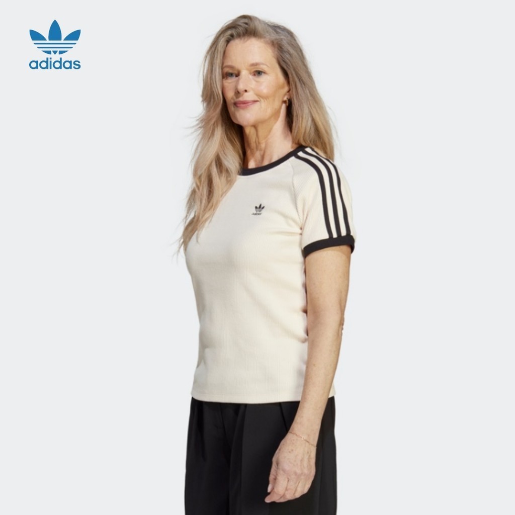 Adidas ของแท้ 100% 3 S SLIM TEE เสื้อยืดแขนสั้น สําหรับผู้หญิง IC5463