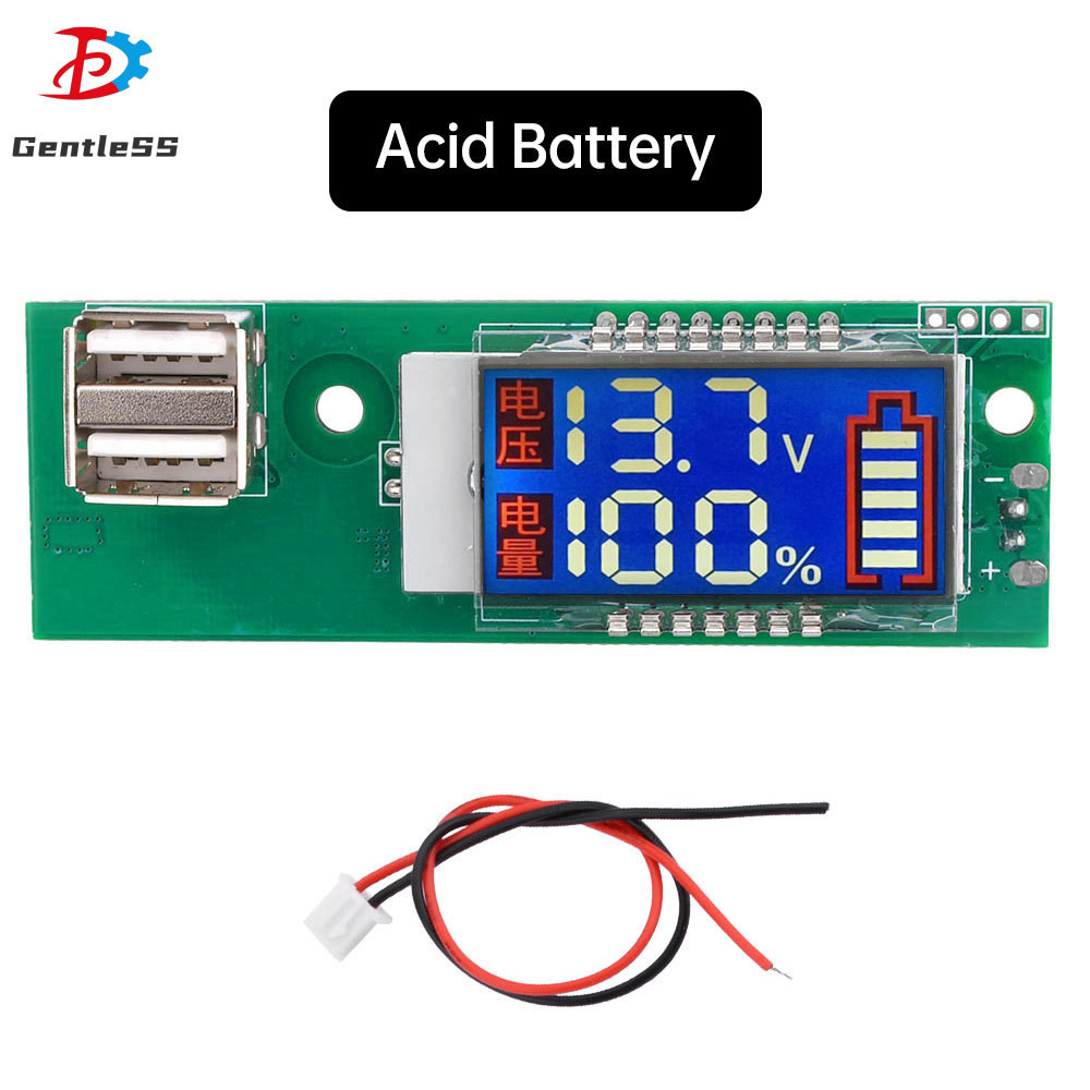 โวลต์มิเตอร์ หน้าจอ LCD แสดงสถานะพลังงาน พร้อมพอร์ต USB คู่ แบตเตอรี่ลิเธียม 12V กรด 3S