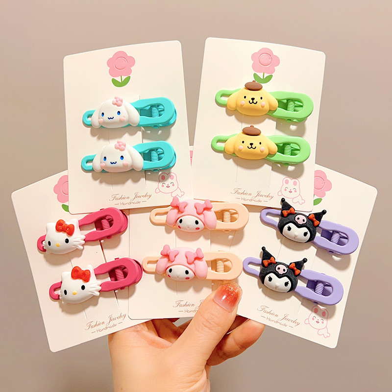 SANRIO กิ๊บติดผม รูปการ์ตูน Kuromi Kt Melody Cinnamon Roll bangs น่ารัก เครื่องประดับ มี 2 ชิ้น 1 ชุด