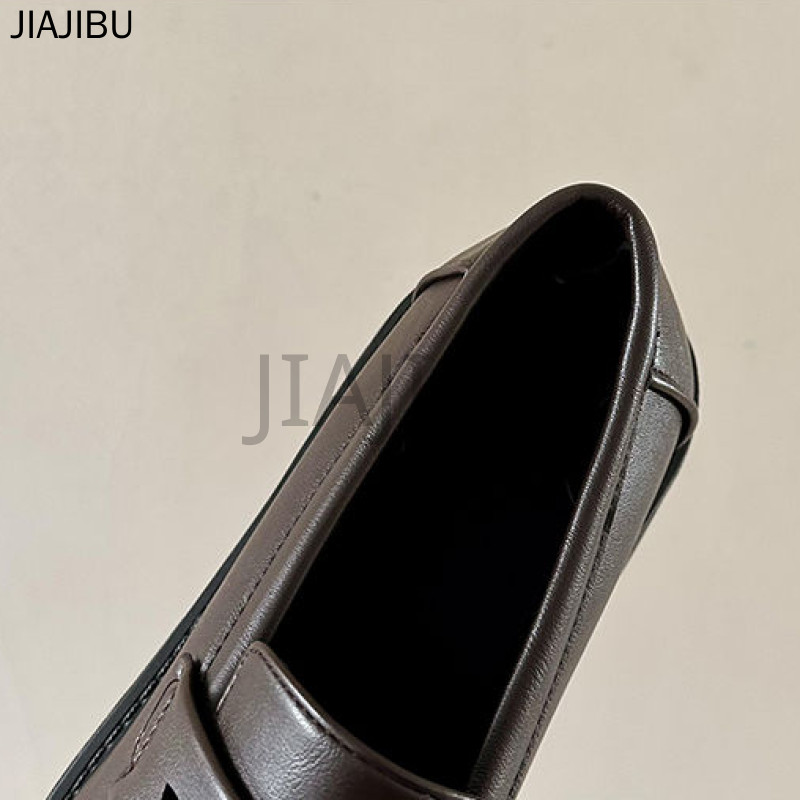 Size 35-43 High Quality Large Size Women's Shoes Korean Fashion Platform Mary Jane Shoes 42 Non-slip Round Toe Thick Heels Lolita Shoes Lazy Shoes Japanese Black Shoes British College Style JK Uniform Shoes Brown Small Leather Shoes Cosplay Princess Shoes