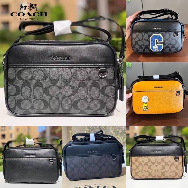 Graham Crossbody In Signature Canvas C4149 ผู้ชาย กระเป๋าสะพายข้าง Coac h กระเป๋ากล้อง หนังวัว