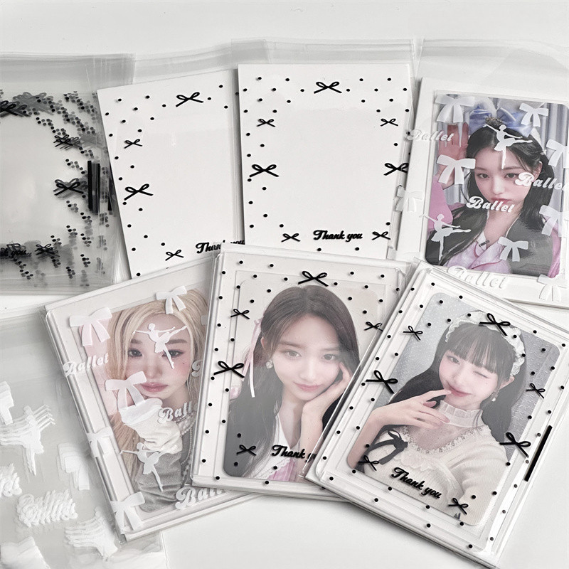 50 ชิ ้ นสีดําบัลเล ่ ต ์ ถุงปิดผนึก Toploader แขน Photocard บรรจุภัณฑ ์ กระเป ๋ า Self กาวกระเป ๋ า