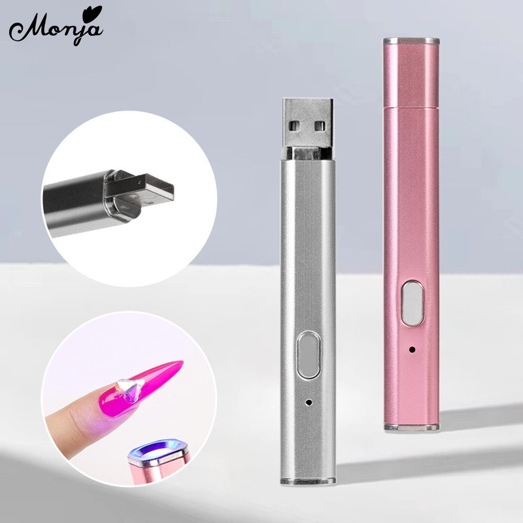 Monja เครื่องเป่าเล็บเจล LED 18W 5 ดวง ขนาดเล็ก แบบพกพา แห้งเร็ว สําหรับทําเล็บเจล