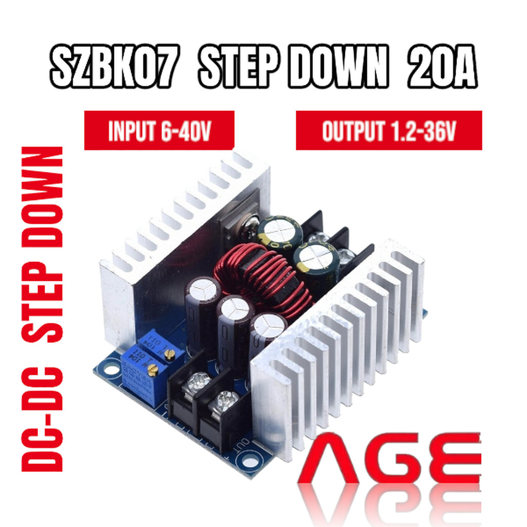 SZBK07 DC-DC Buck Module High Power Step Down 6-40V to 1.2-36V 20A 300W