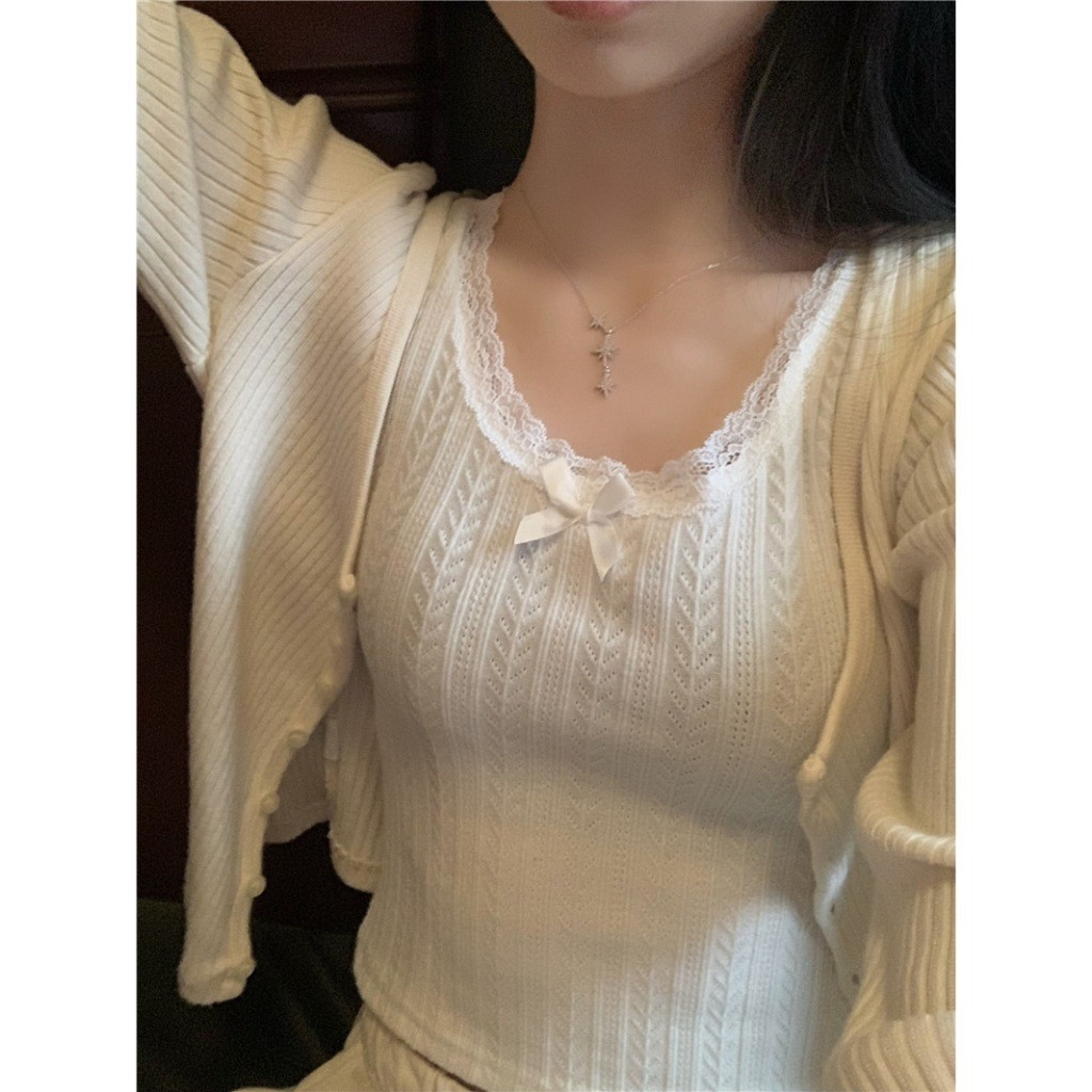 CLOTHING เสื้อกล้าม  สายเดี่ยว ผู้หญิง ดีเทลแต่งลูกไม้  ฟรีไซส์  สีขาว  รุ่น w5279 ราคา ถูกที่สุด ดีลบีเคเค แกลเลอรีภาพที่ 8