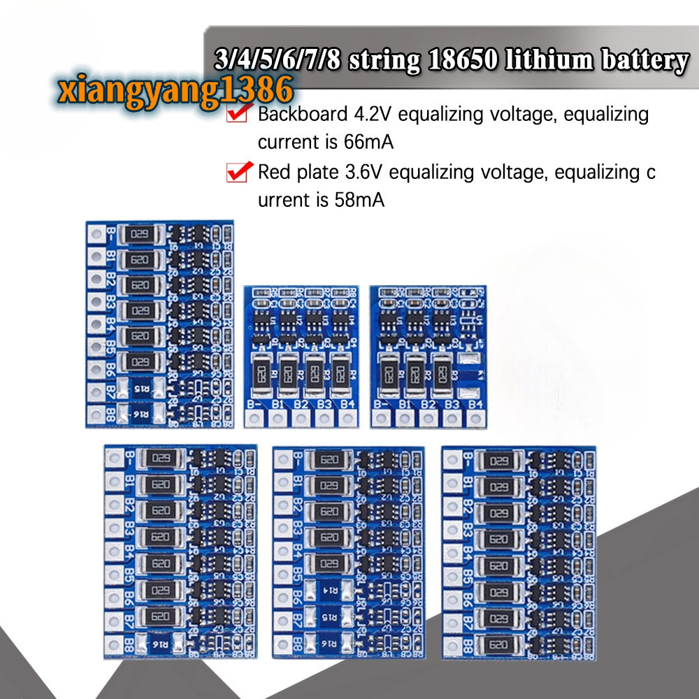 3s 4S 5S 21V 4.2V Balance ฟังก ์ ชั ่ นป ้ องกัน 68mA 5S Li-ion Lipo แบตเตอรี ่ ลิเธียม 18650 แบตเตอรี ่ Balanced 6S 7S 8S