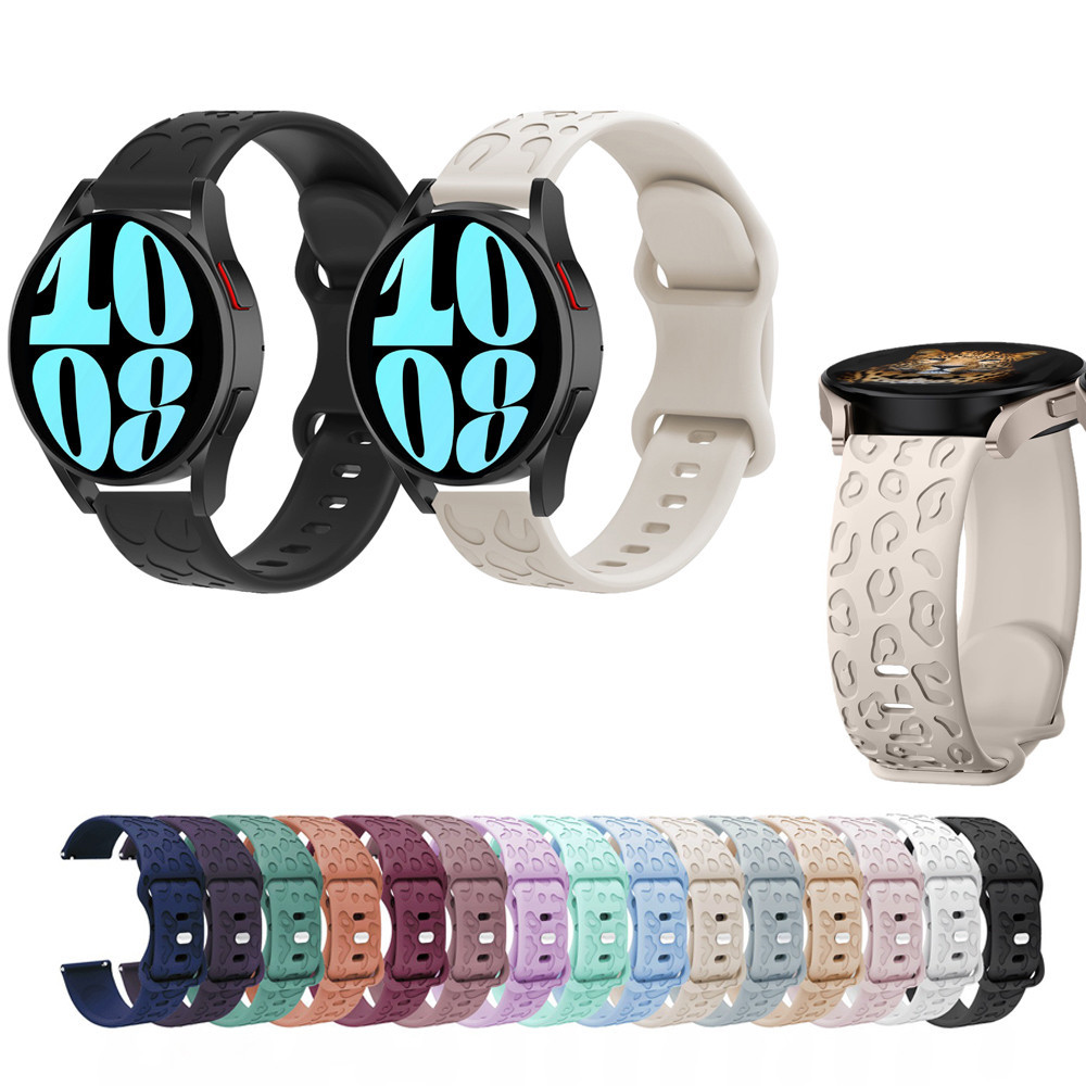 Cheetah เสือดาวแกะสลักสายซิลิโคนสําหรับ Samsung Galaxy Watch 4 5 6 7 44มม 40มม 4 6 Classic 46มม 42มม 43มม 47มม Galaxy Watch 5pro 45มม Galaxy Watch FE.