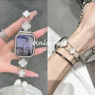 ผู้หญิงเพชรสร้อยข้อมือสําหรับ แอปเปิล ดู 46/42/41 มม.40 มม.44 มม.45 มม.38 มม.เข็มขัดโลหะนาฬิกา วงดนตรี ฉันดู ชุด 11 10 9 8 7 กับ 6 5 4 3 พิเศษ3 49 มม