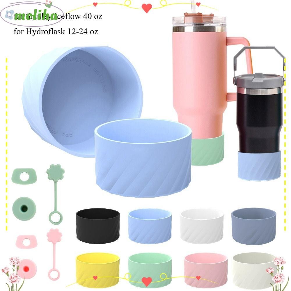 Moliha 7.5 ซม.ขวดน ้ ํา Pad, Anti-Slip ซิลิโคนขวดด ้ านล ่ าง Sleeve, ของขวัญ Spill Proof Stopper ถ ้ วยอุปกรณ ์ เสริมป ้ องกันสําหรับ Iceflow 40 oz/Hydroflask 12-24 oz
