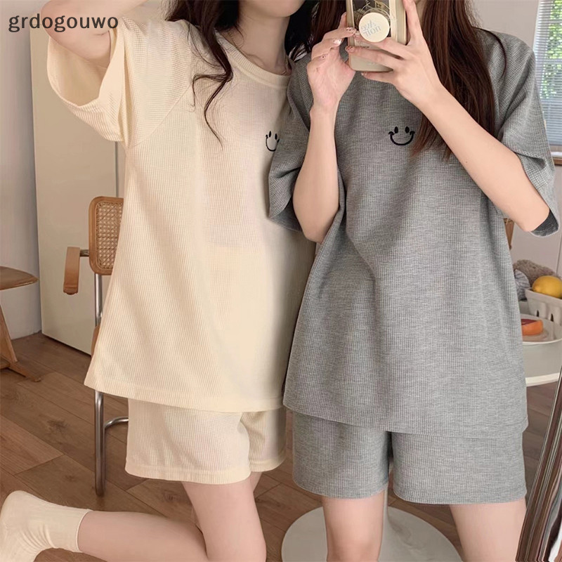 Grdog ชุดนอนแขนสั ้ นผู ้ หญิง Sweet Smile น ่ ารักหญิงเกาหลีหลวม Nightgown th