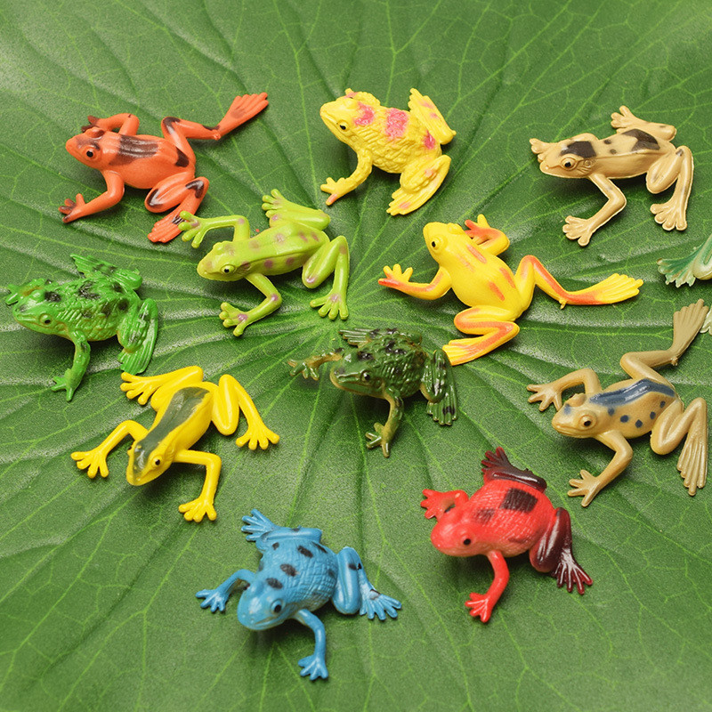 12 Mini กบของเล ่ น Tropical Rainforest ต ้ นไม ้ กบคางคก Micro ภูมิทัศน ์ Props