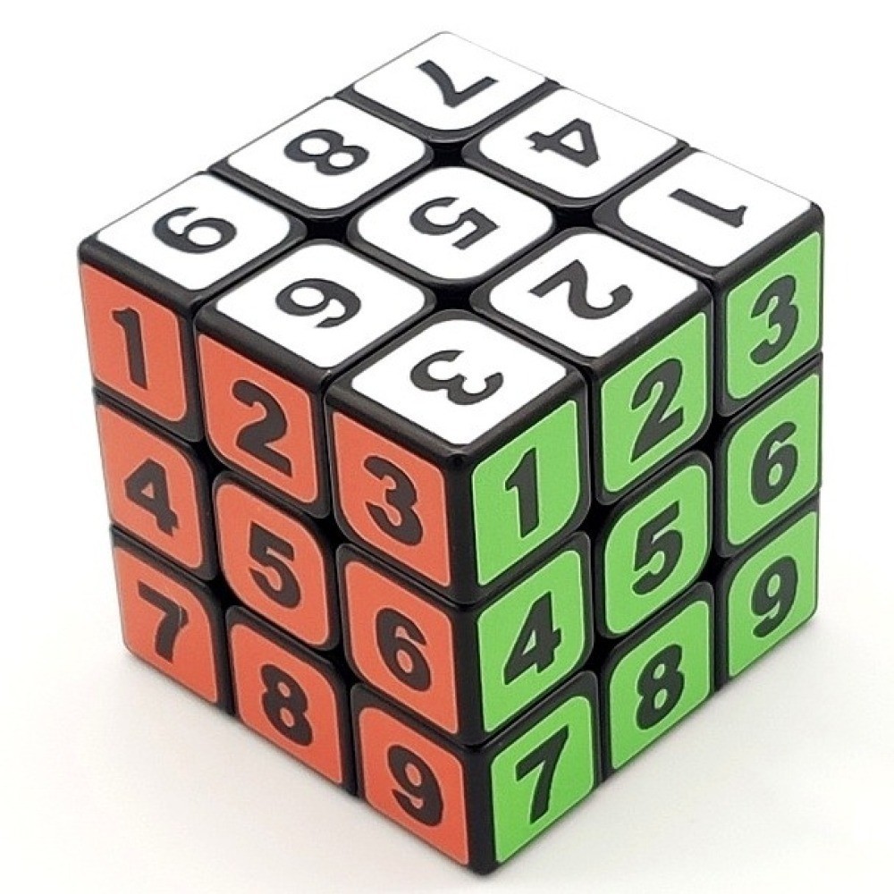 Zcube 3x3 Number Speed Cube 3x3x3 Sudoku Magic Cube สีดํา พร้อมสติ๊กเกอร์