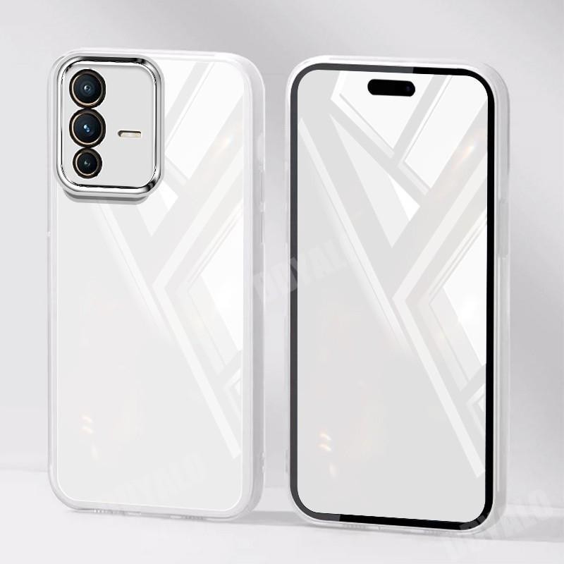 ปลอกสําหรับ Vivo S17 S12 V23 V29 Pro 5G S10E V23E โปร่งใสกล้องเลนส์ป้องกันซิลิโคนนุ่มชุบกรณีดอกไม้เชือกเส้นเล็กฝาครอบ - รูปที่ 6