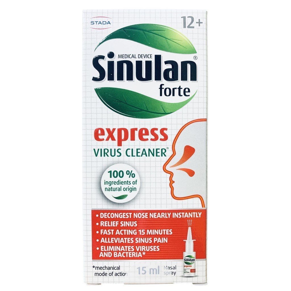 Sinulan Forte Express Virus Cleaner สเปรย์พ่นจมูก ซีนูแลน ฟอร์ท เอ็กซ์เพลส ขนาด 15 ml. จำนวน 1 ขวด