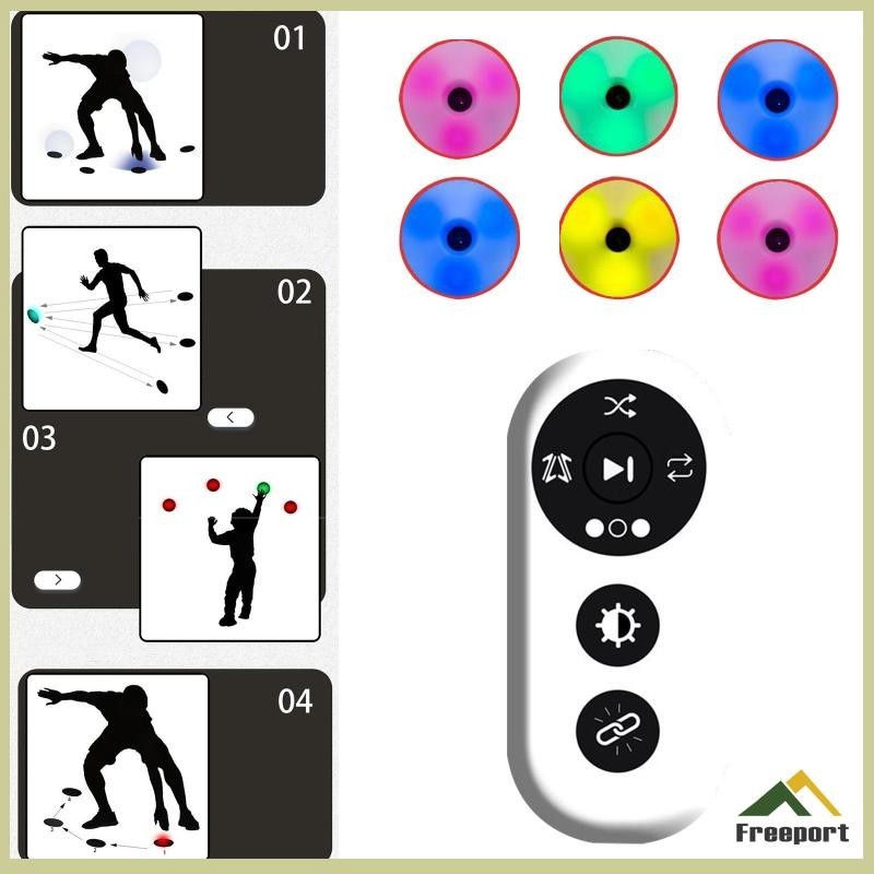 [Szgqmyyx1 ] 6x Reaction Training Lights LED Sports Agility Lights Training Set Fitness