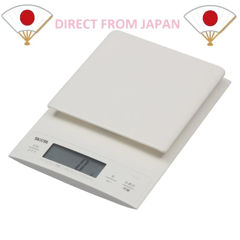 Tanita Cooking Scale Kitchen Scale, digital weighing scale for cooking, 3kg capacity with 0.1g increments, in white color, model KD-320 WH.