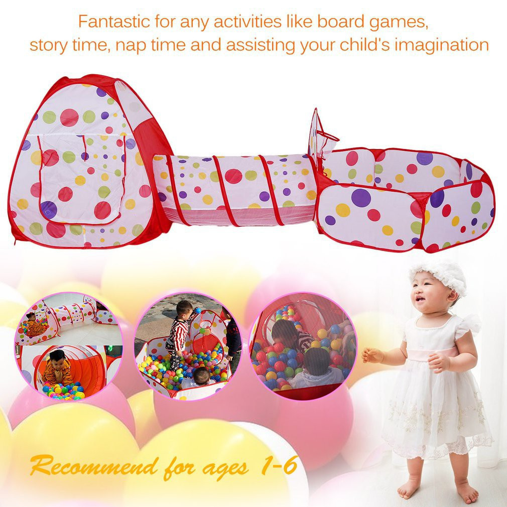 เด็กเต็นท์ 3-1 อุโมงค์เต็นท์กับตาข่ายความปลอดภัย ขนาด120X75X60ซม(ไม่รวมลูกบอลสี) - รูปที่ 6